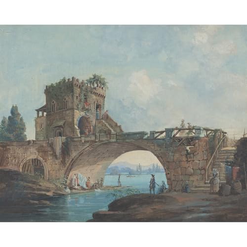 ArtDirect The Ponte Salario with Laundresses (c. 1780) Unframed Art Print Giclee Poster by French School - Ready for Framing with Customization Sizes 10x8, 14x11, 20x16, 30x24, 45x36 and 60x48 inches