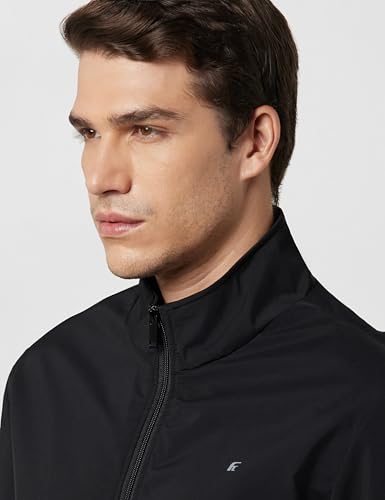 Image of Qube By Fort Collins Men's Lightweight Jacket - Stylish Full Zip Casual Jacket for Men | High Neck Bomber Jacket with Stand Collar, Rib Cuffs & Side Pockets for Spring, Autumn & Daily Wear