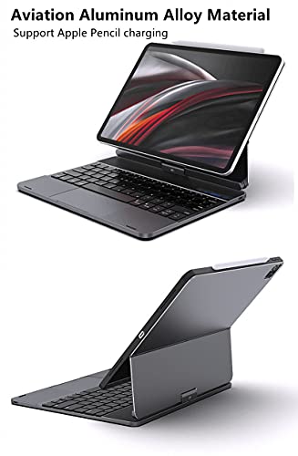 Capa giratória de 360° para iPad Pro de 12,9 polegadas com teclado e touchpad - retroiluminado - Des