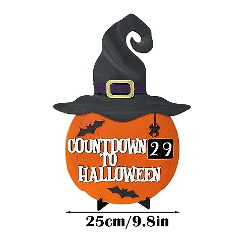 Wooden Pumpkin Shape Halloween Countdown Calendar for Desktop Ornaments - image 2