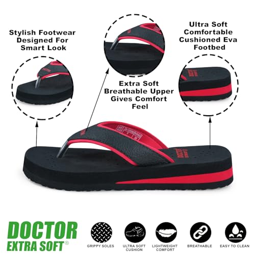 Image of DOCTOR EXTRA SOFT Care Diabetic Orthopedic Pregnancy Flat Super Comfort Dr Flipflops and House Slippers For Women's and Girl's