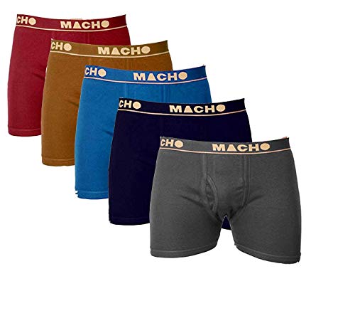 Macho Men's Long Cotton Fine Trunk Pack of 5 (Multi Color) - Main Image