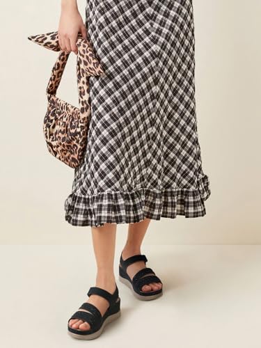 SHIBEVER Wedge Sandals for Women Dressy: Summer Walking Sandals Woman Comfortable - Casual Open Toe Rhinestone Low Wedge Shoes with Ankle Strap4