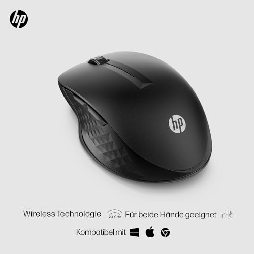 HP 430 Wireless-Maus | Wireless-Verbindung mit 2,4 GHz & Bluetooth 5.2 | USB Dongle | 4.000 dpi | 4 Tasten | für bis zu 2 Geräte | Schwarz | inkl. 1 x AA Batterie | Lebensdauer bis zu 24 Monaten 2