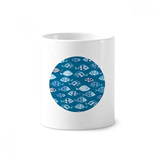 Mug poisson bleu mer abstrait tasse céramique blanche pour bureau et salle de bain