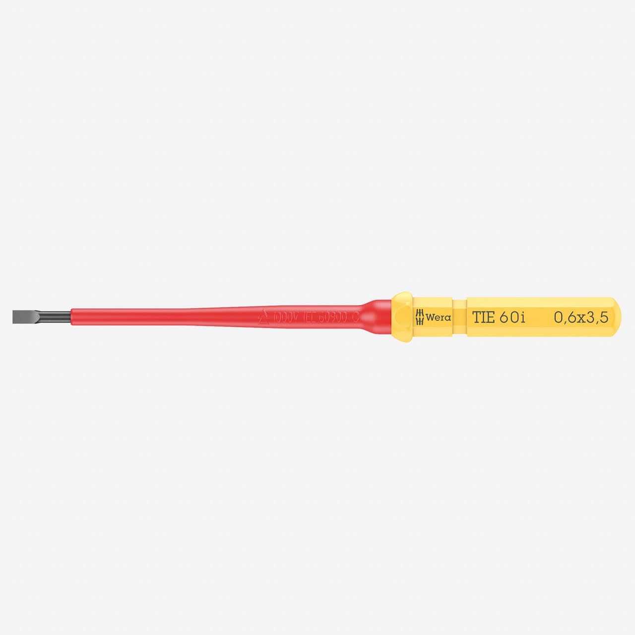 Wera - 05006502001 Kraftform Kompakt VDE 60 i Tool Finder, Slotted Blade, 0.6 x 3.5mm, Red, 0.6 x 3.5 x 157 mm