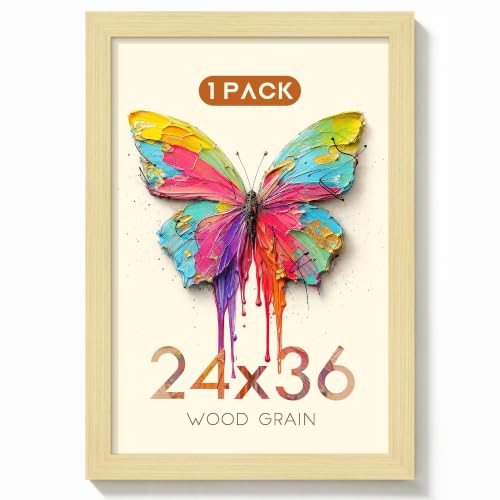 Picrit 24x36 Poster Frame, Picture Frame for Wall, Oak Wood Grain