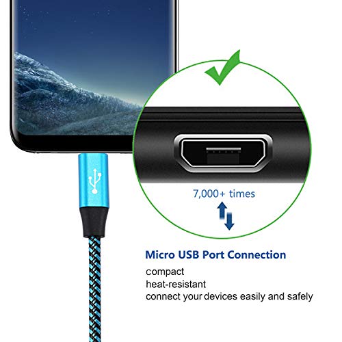 Micro USB Cable,Cell Phone Charger Android Nylon Braided Fast Charging Cord Compatible with Samsung Galaxy S6 S7 J3 J7 LG HTC Sony Motorola Kindle BlackBerry Xbox PS4 - Thumbnail 6