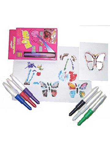 Crackles Magical Color Spray Blow Pens for Kids Children Fun Drawing Arts Crafts School Stationery for Birthday Return Gifts (Pack of 4, Each Pack Contains 6 Spray Pen, Total 24 Spray Pens)