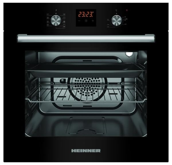 HBO-S569LDTGC-GBK Einbau-Backofen – 56 L Garraum, Multifunktionsofen mit Grill, Umluft & Heißluft, LED-Touch-Display, Timerfunktion, Schwarzglas, Energieeffizienzklasse A – 5 Jahre Garantie