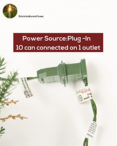 9Ft Pre-Lit Christmas Garland, Plug in, Green, 50 White Lights, Fireplace Stairs Mantle Door Indoor Outdoor, Decorated Pine Cone and Snow Style - Image 3