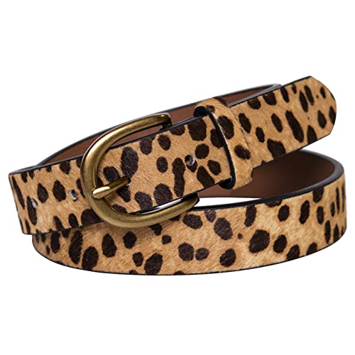 Womens Leopard Print Belt Animal Printed Belt for Women Suede Leather Waist Belt Zebra Casual Belts for Jeans/dress