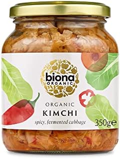 Biona Organic Kimchi 350 g, Pack of 6 - Fresh, Naturally Fermented Organic Vegetables - Napa and White Cabbage - With Spicy Chilli - Naturally Vegan - No Additives