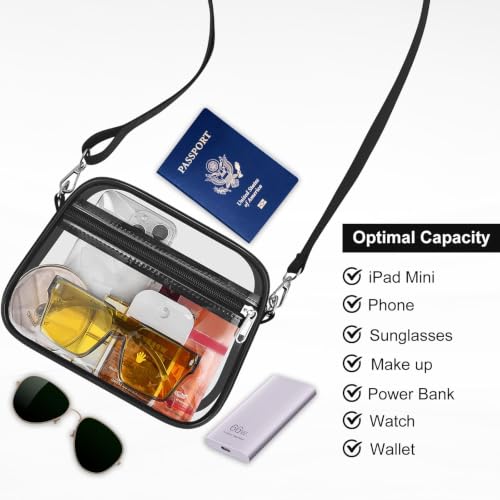 Image of USPECLARE Clear Bag for Stadium Events Clear Sports Fan Handbags Purses | Unisex 0.4 mm Thickened Waterproof PVC,Approved for Concerts,Game Days,Outdoor Events