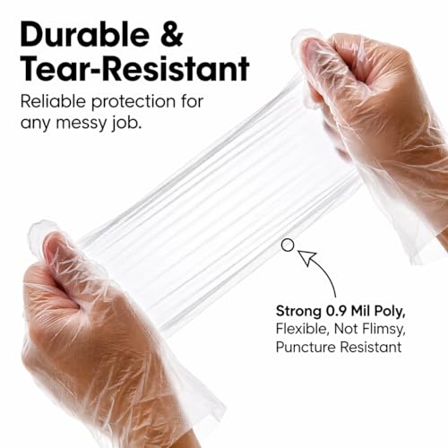 Image of ForPro Disposable Poly Plastic Gloves, Food-Grade, BPA /Latex /Powder-Free, Lightweight, One Size, Ideal For Cooking
