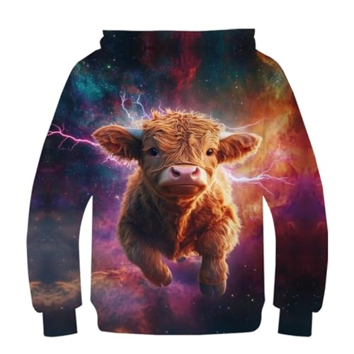 Sweats à capuche enfant imprimé vache pour ados - 3