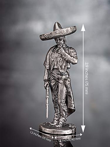 Ronin Miniatures - Mexican With Sombrero With A Rifle - Tin Metal Collection Cowboy Toy - Size 1/32 Scale - 54Mm Action Figures - Home Collectible Figurines #Us-11 #TOP3