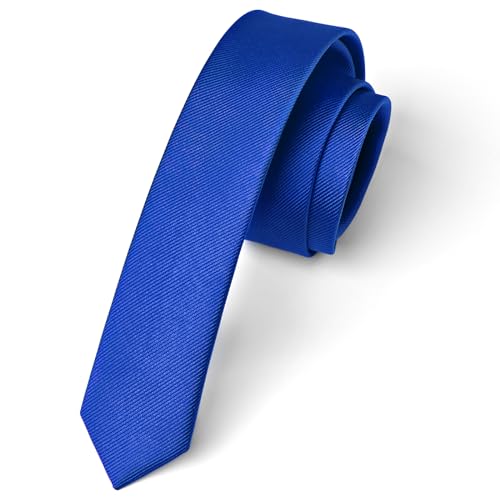 Enlision Krawatte Königsblau Schmal Seide Krawatten für Herren Einfarbig Schlips Blau Hochzeit Party Krawatte 4cm Formelle Elegante Business