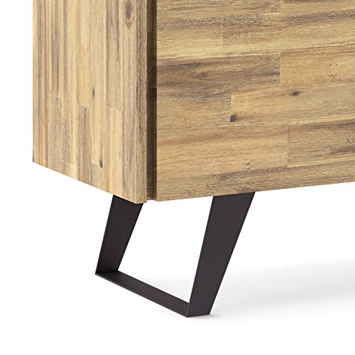 Simplihome Lowry Solid Acacia Wood 63 Inch Wide Modern Industrial Tv Media Stand In Distressed Golden Wheat For Tvs Up To 70 Inches, For The Living Room And Entertainment Center #TOP6