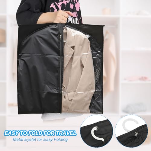 PATIKIL Garment Bags for Dance Costumes, 2 Pack 40x20 Inch Hanging Garment Bag with 4 Pockets Name Tag for Dancing Skating, Black4