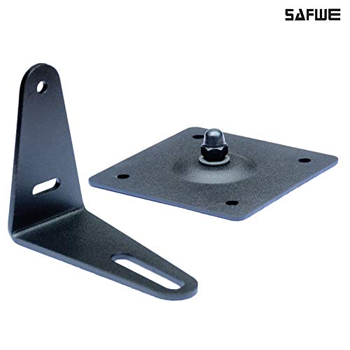 SAFWE® - ESM-04-2.1 Speaker Wall Mount Stand Bracket/Soundbar Wall Mount (100x100 mm) 4x4 inch 2 No's (Materiel : Steel/Color : Black) 4