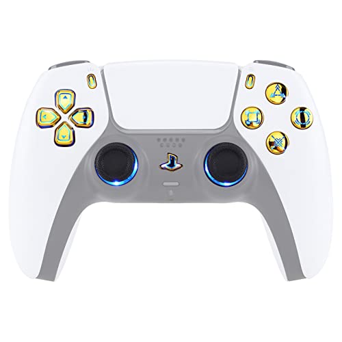 Multicolore Tasti Luminosi per ps5 Controller Levette Analogiche Pulsanti DTF V3 LED Kit Ricambio per ps5 JoystickNON Inlcude -Oro Cromo