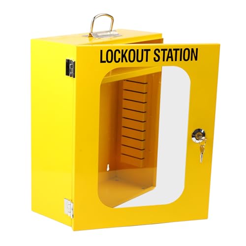 Natudeco Lockout Tagout Station Industrial Steel Lockout Tagout Station Wall Mounted Steel Construction Loto Box Cabinet for Machine Service for Various Lock Sizes