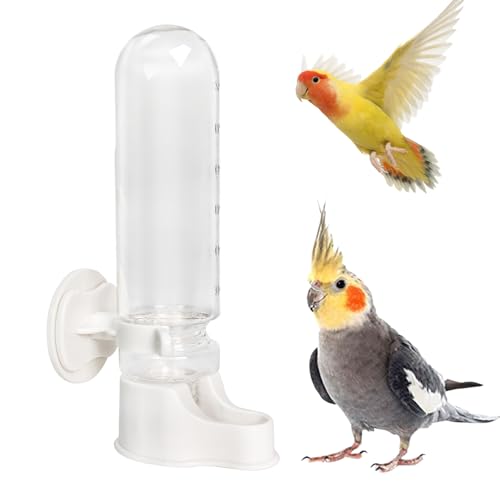 WQY Groceryshop Automatic Pet Bird Water Feeder, Bird Water Dispenser for Cage, Bird Cage Suspended Automatic Water Dispenser, Bird Feeders for Parakeet Budgie Cockatiel Lovebirds Canary Finch (150ml)