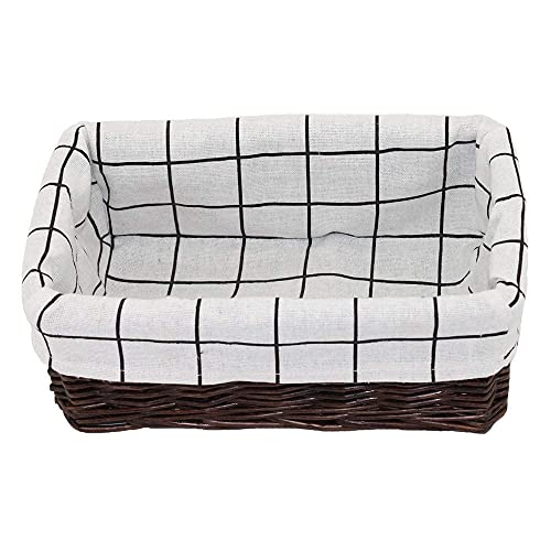 Wicker Storage Basket, Rectangular Storage Basket，Natural And Decorative, Arts And Crafts. (Darkbrown) #TOP1