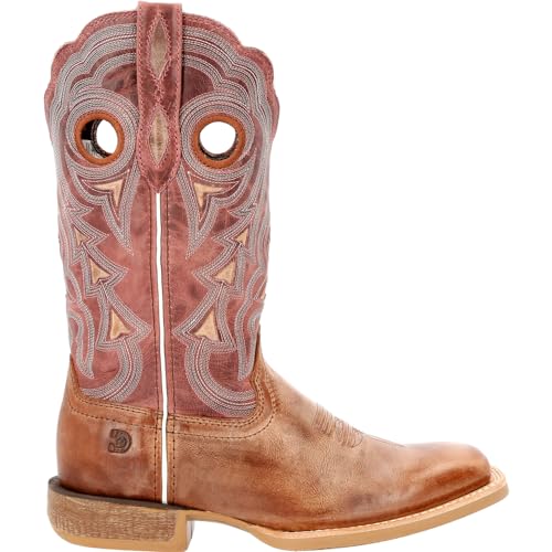 Durango® Lady Rebel Pro™ Women's Burnished Rose Western Boot, Dusty Brown Sky Blue, Size 7.5(M)
