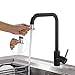 HOMELODY Rubinetto Cucina Nero Girevole a 360 ° Rubinetti da Cucina 2 Funzioni Miscelatore Monocomando per Cucina Rubinetto Nero Acciaio Inossidabile 304