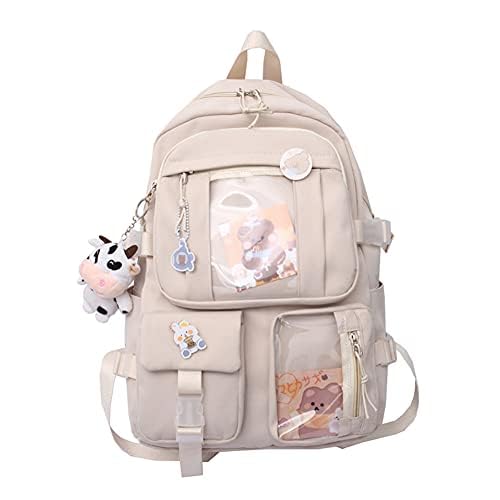DKIIL NOIYB Kawaii Backpack with Kawaii Pin and Accessories Cute Kawaii Backpack Large Capacity Japanese School Bag JK Anime Shoulder Bag for Cosplay Crossbody Bag 44 * 31 * 14cm