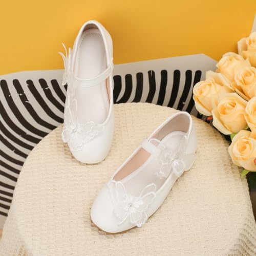 Girls Adorable Butterfly Mary Jane Ballet Flats Flower Girl Wedding Party Dress Shoes Formal Footwear for Toddler/Little Kid3