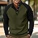 Mens Cashmere Sweaters Mens Winter Clothes Fleece Turtleneck Long Sleeve Golf Corduroy Work Sweatshirt Quarter Zip Button Neck Pullover Casual Big and Tall Ropa De Hombre B Army Green