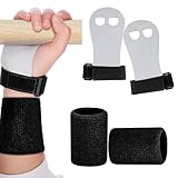 heqxwl 2PCS Gymnastics Hand Grips Gloves Wristbands, Gymnastic Hand Grips Gymnastic Bar Palm Protection and Wrist Support Sports Accessories for Boys Girls Youth Kids Workout and Exercise (Black, S)