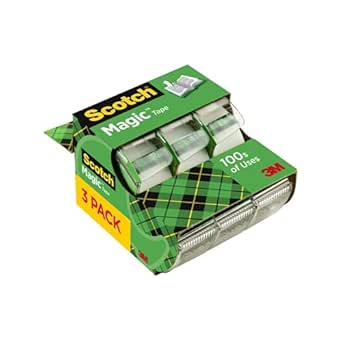 Scotch Magic Tape, Refillable Dispenser, 3/4&#34; X 300&#34;, 3/Box