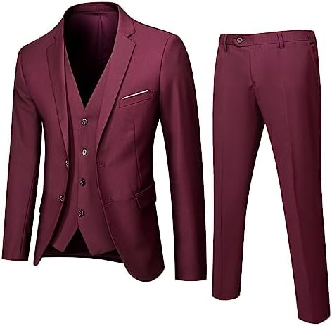 Costume 3 Pièces Adolescent Garçon - Veste + Gilet + Pantalon Slim Fit - Cérémonie Mariage