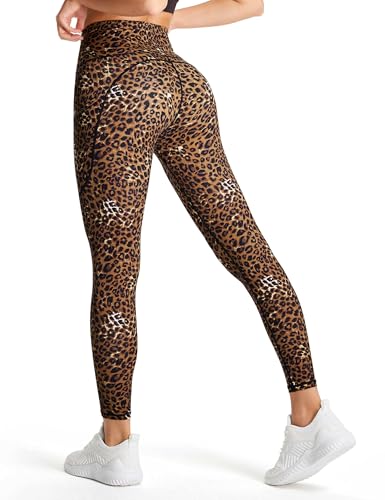 Image of THE GYM PEOPLE Thick High Waist Yoga Pants with Pockets, Tummy Control Workout Running Yoga Leggings for Women