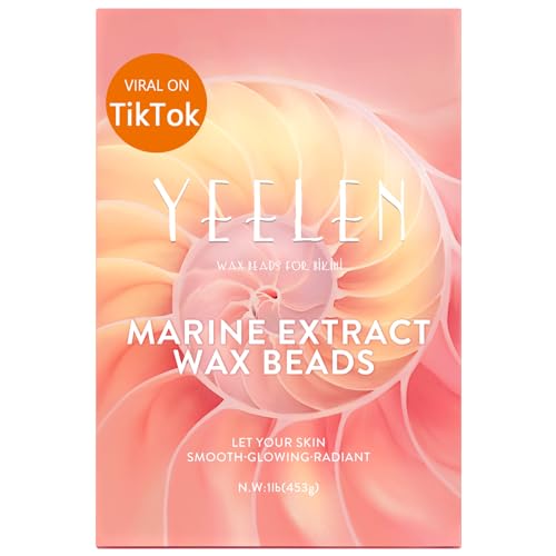 Hard Wax Beads for Hair Removal - Yeelen 1lb Waxing Beads for Brazilian, Bikini, Face, Body, Eyebrow, Legs & Underarms - At-Home Waxing for Women & Men
