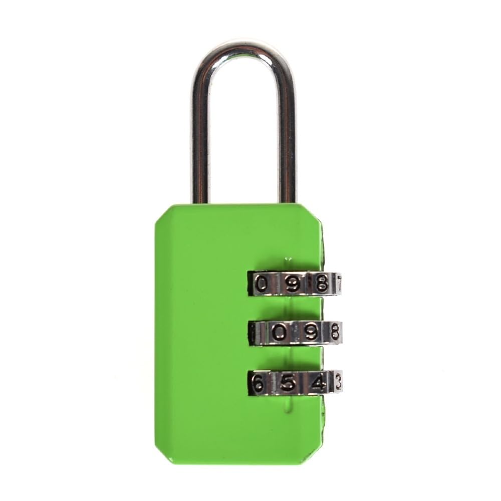 Gnyvzxplq Green-A Suitcase Locks, Mini Travel Luggage Security Resettable 3-Dial Combination Padlock Zinc Alloy Multicolor(Green-A)