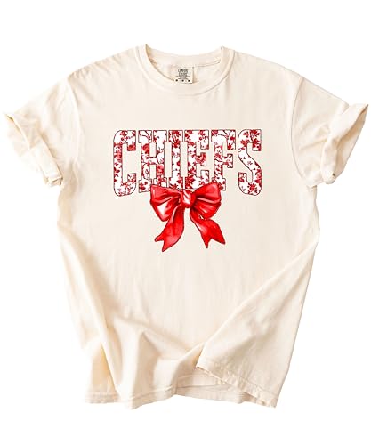 Trendy Chiefs Red Bow Shirt for Women and Teens Floral Sports Tee2