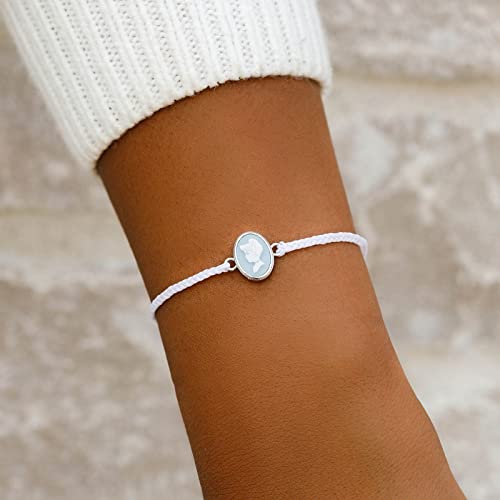 Pura Vida Silver-Plated Disney Cinderella Cameo Charm Bracelet - Adjustable Band, Brand Charm - White3