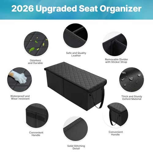 Image of Mixsuper Liner Car Seat Organizer for 2026 Hyundai Palisade LX3, Console Organizer Backseat Box for Palisade LX3, Kids Toys Baby Supplies Dog Toy Box Storage Bin Travel Accessories
