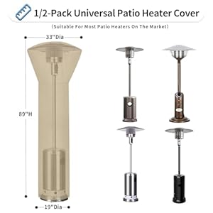 OutdoorLines Waterproof Outdoor Patio Heater Covers with Zipper and Storage Bag, Dust-proof UV-Resistant Windproof Propane Heavy Duty Heater Cover for Standing Heater, 1 Pack-89Hx33Dx19B inch Camel OutdoorLines Waterproof Outdoor Patio Heater Covers with Zipper and Storage Bag Dust proof UV Resistant Windproof Propane Heavy Duty Heater Cover for Standing Heater 1 Pack 89Hx33Dx19B inch Camel