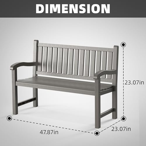 image for PatioZen Outdoor Bench, Waterproof & Weatherproof Garden Bench with Er