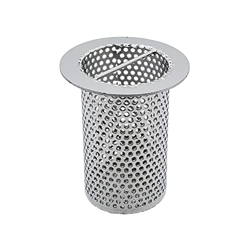 AmGood Cylindrical Floor Drain Strainer, 3 in. Diameter x 4 in. Tall - Perforated 304 Stainless Steel Commercial Drain Basket for Restaurant Kitchen, Bar and Floor Sink Drains