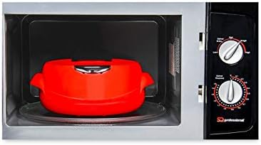 SQ Pro MicroWow Microwaveable Insulated Casserole with Lid (Red/Black, 1.0 L)