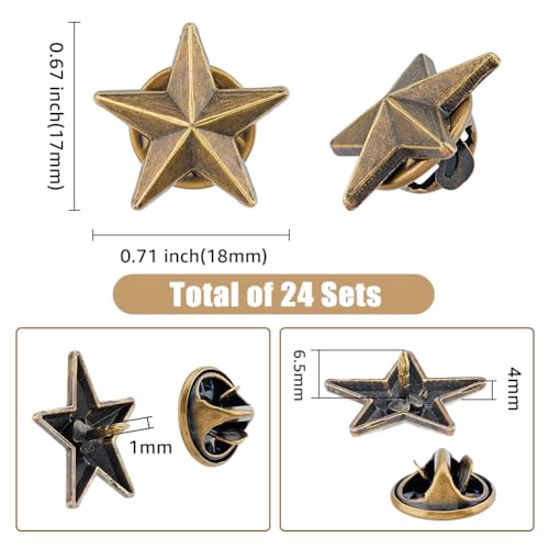 Image of SUPERFINDINGS Alloy Star Badge Lapel Pin Brooches Military Award Pins July Memorial Day Stars for Backpack Clothes