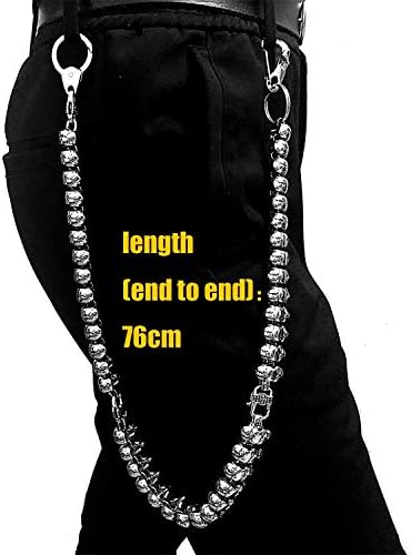 Heavy Metal Biker Stainless Steel Skull Wallet Chain Pants Keychain (76cm)