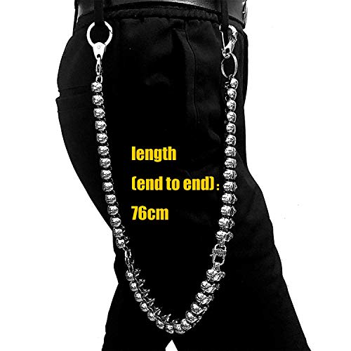 Heavy Metal Biker Stainless Steel Skull Wallet Chain Pants Keychain (76Cm) #TOP2